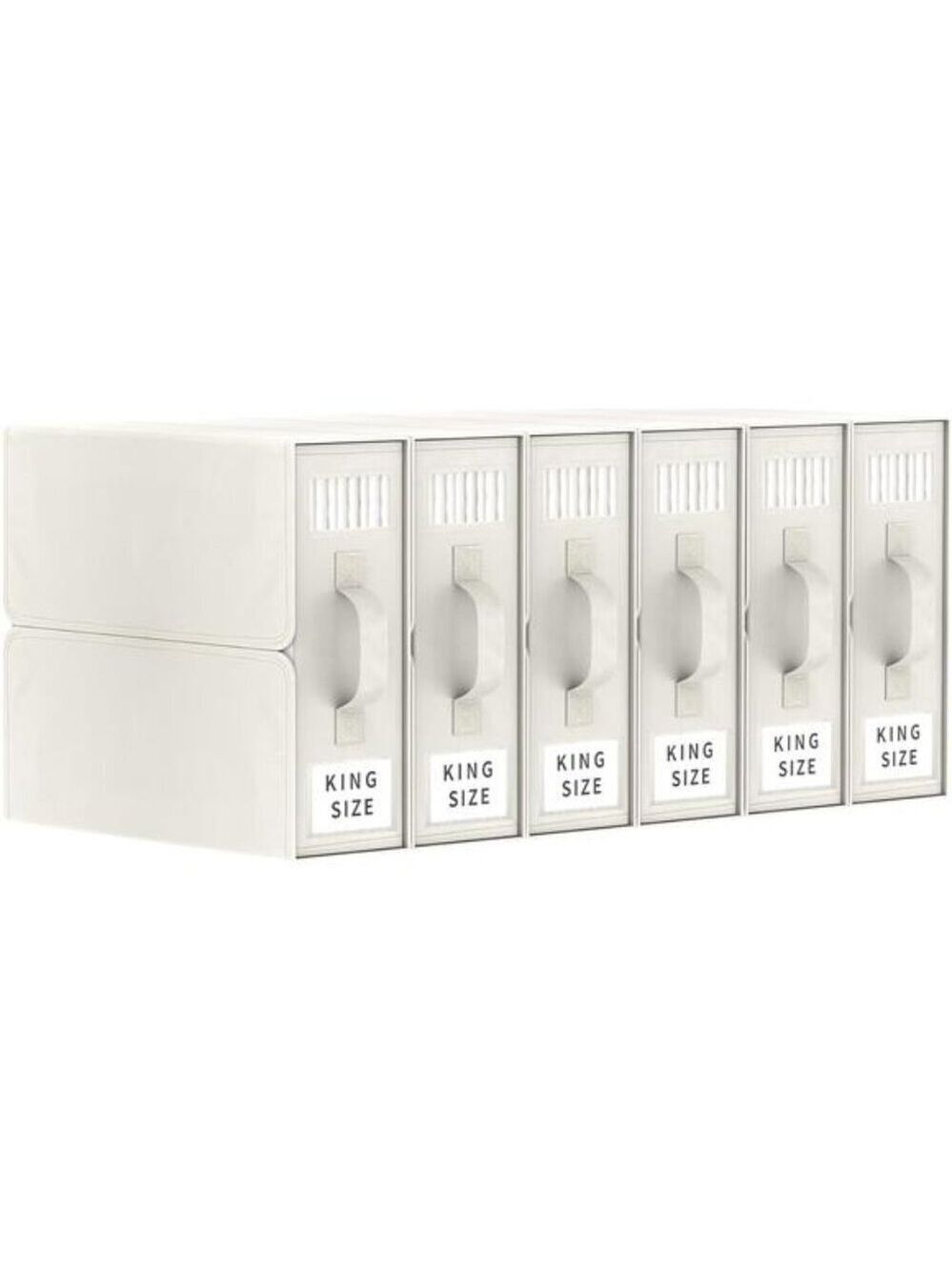 6 Pack Bed Sheet Storage Organizer Box with Window Label for King Queen Bedding